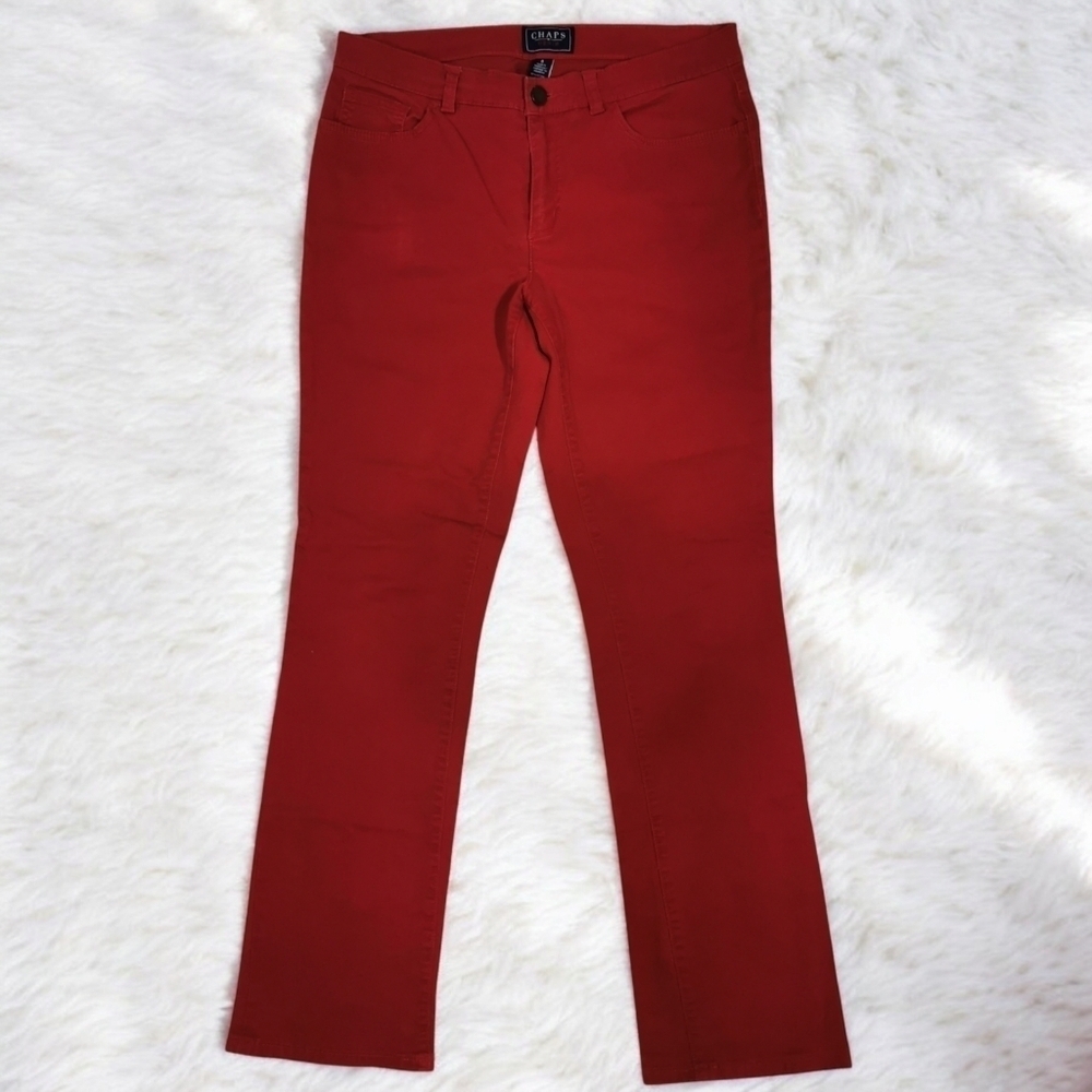 Chaps Red Mid-Rise Straight Leg 5-Pocket Pants Size 8 Open To Offers